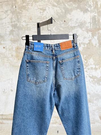 Yırtık Detaylı Denim Pantolon (Mavi)