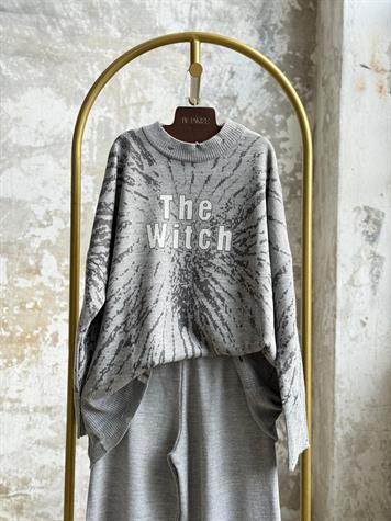 Yırtık Detaylı Oversize Triko Takım (Gri)
