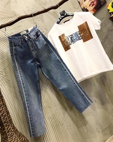 Yüksek Bel Bilek Boy Jean