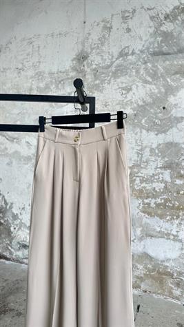 Yüksek Bel Pallazzo Pantolon (Bej)
