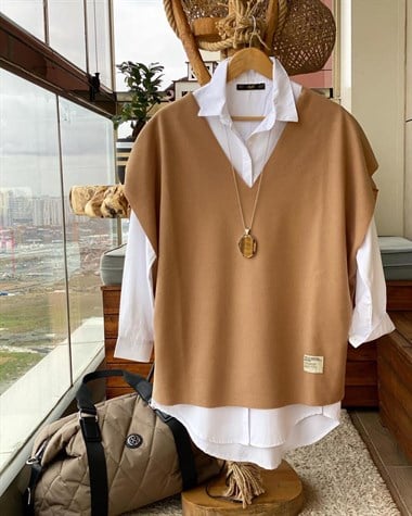 Yumoş Dokuma Kumaş Süveter (BEJ)