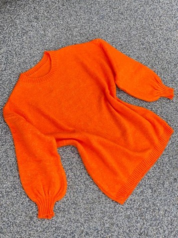 YUMOŞ ÖRGÜ KAZAK (ORANJ)