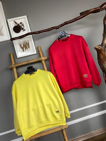 Yumuşak Dokulu Esnek Sweatshirt (LİLA & KIRMIZI)