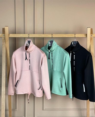 Yumuşak Dokulu Sweatshirt (MİNT YEŞİLİ)