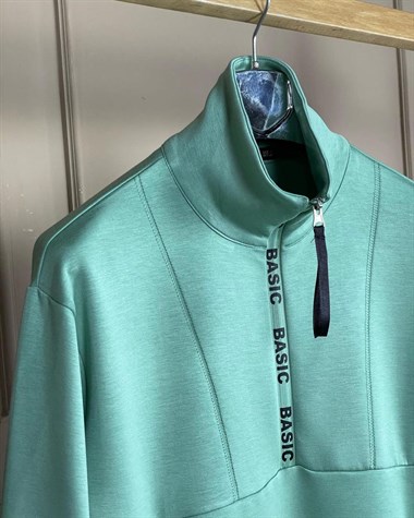 Yumuşak Dokulu Sweatshirt (MİNT YEŞİLİ)