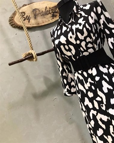 Zebra Desenli Gömlek Elbise
