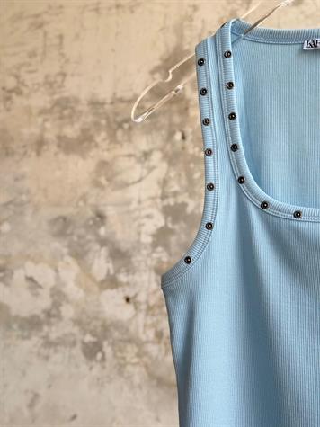 Zımba Detaylı Kare Yaka Atlet (Bebe Mavisi)