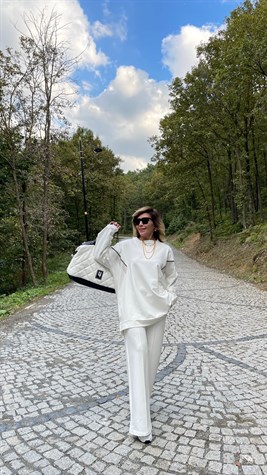 Zincirli Tunik Sweat (Beyaz)
