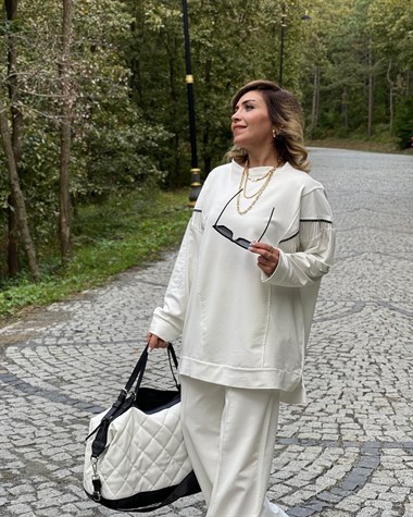 Zincirli Tunik Sweat (Beyaz)