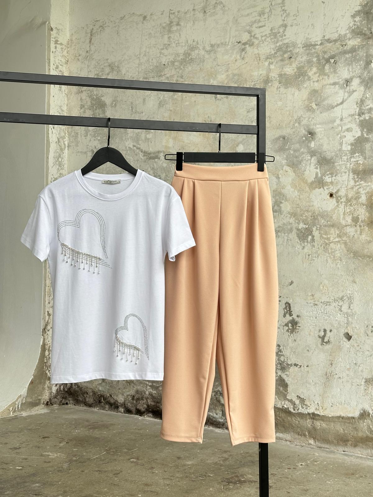 Arkası Lastikli Balon Pantolon (Bej)