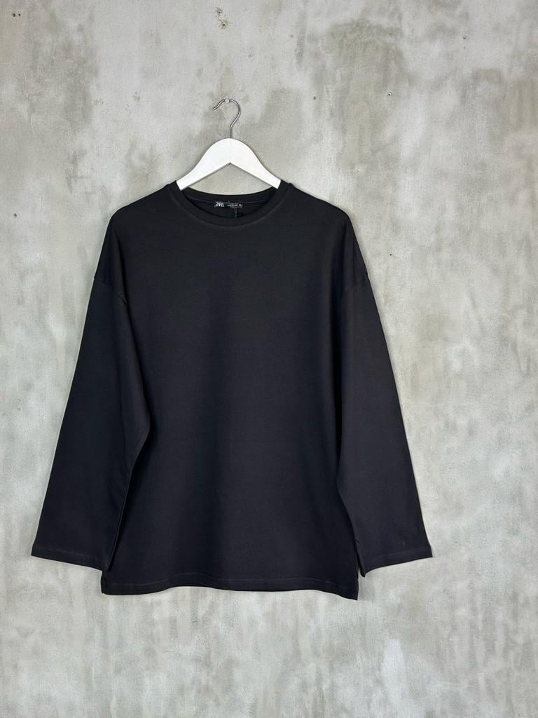 Basic Uzun Kollu Kadın Tunik (Siyah)