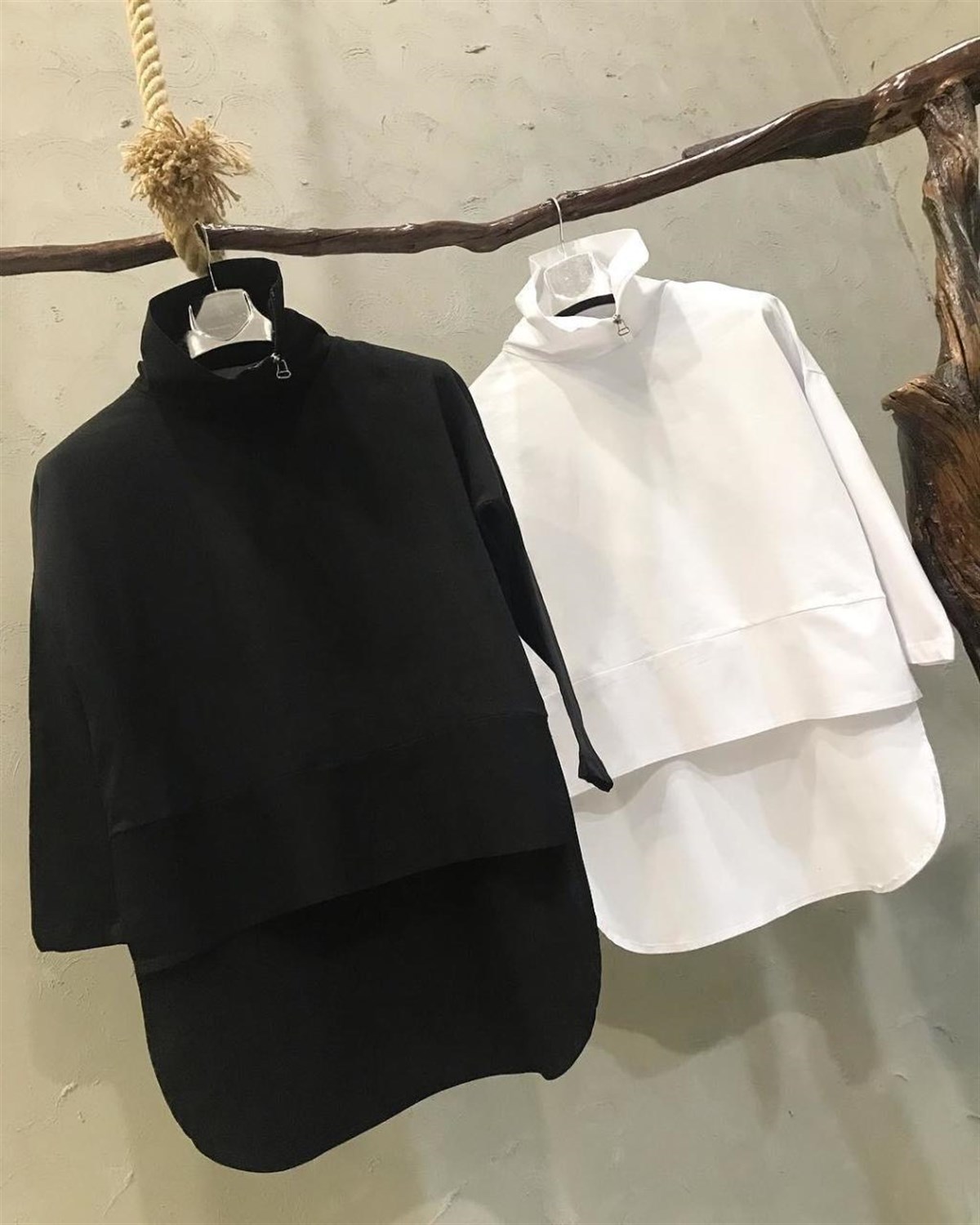 Boğaz Detaylı Penye Sweat (SİYAH&BEYAZ)