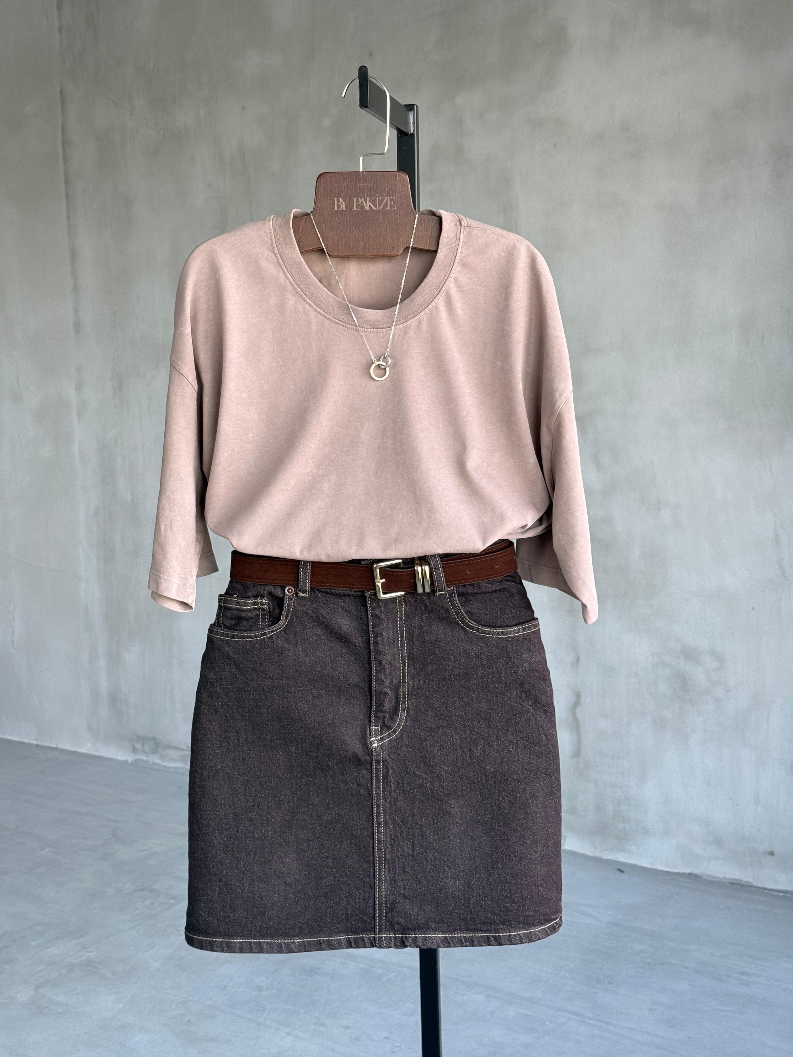 Cos Taş Yıkama Tişört (Vizon)