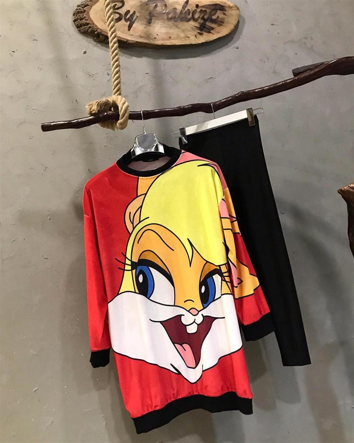 Kadife LOLA BUNNY Sweat (KIRMIZI)