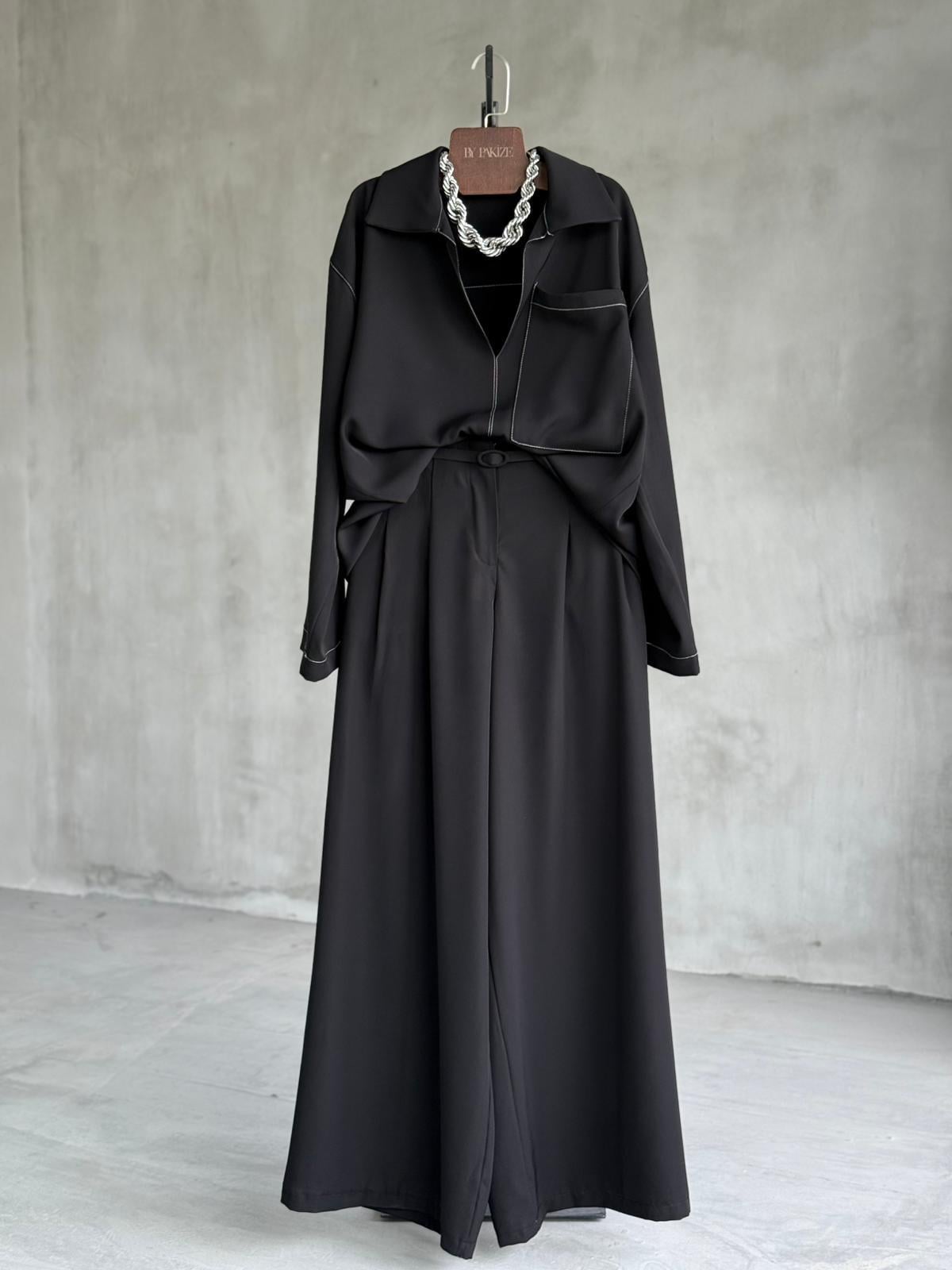 Massimo Model Prada Kumaş Premium Takım (Siyah)