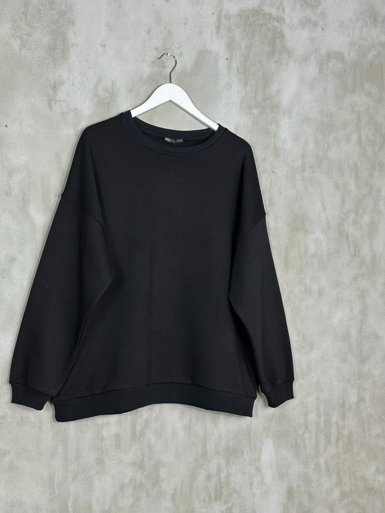 Oversize Kadın Premium Sweatshirt (SİYAH)