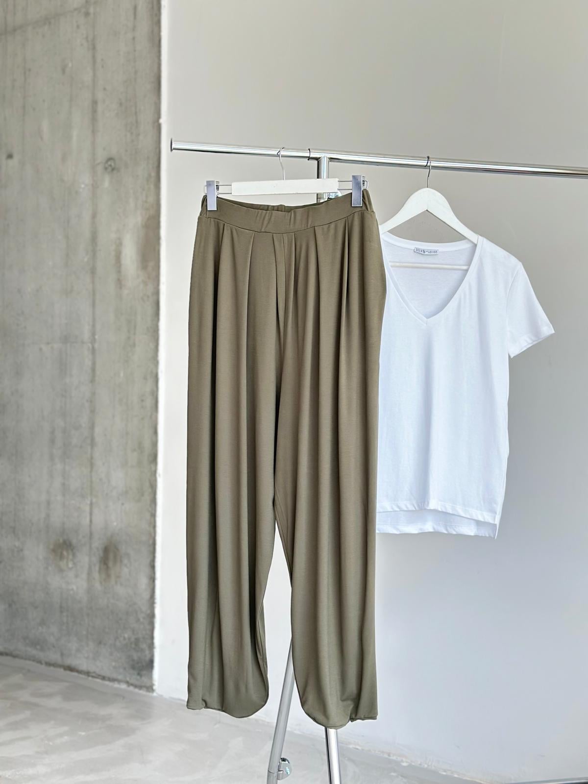Oysho Kumaş Şalvar Model Pantolon (Haki)
