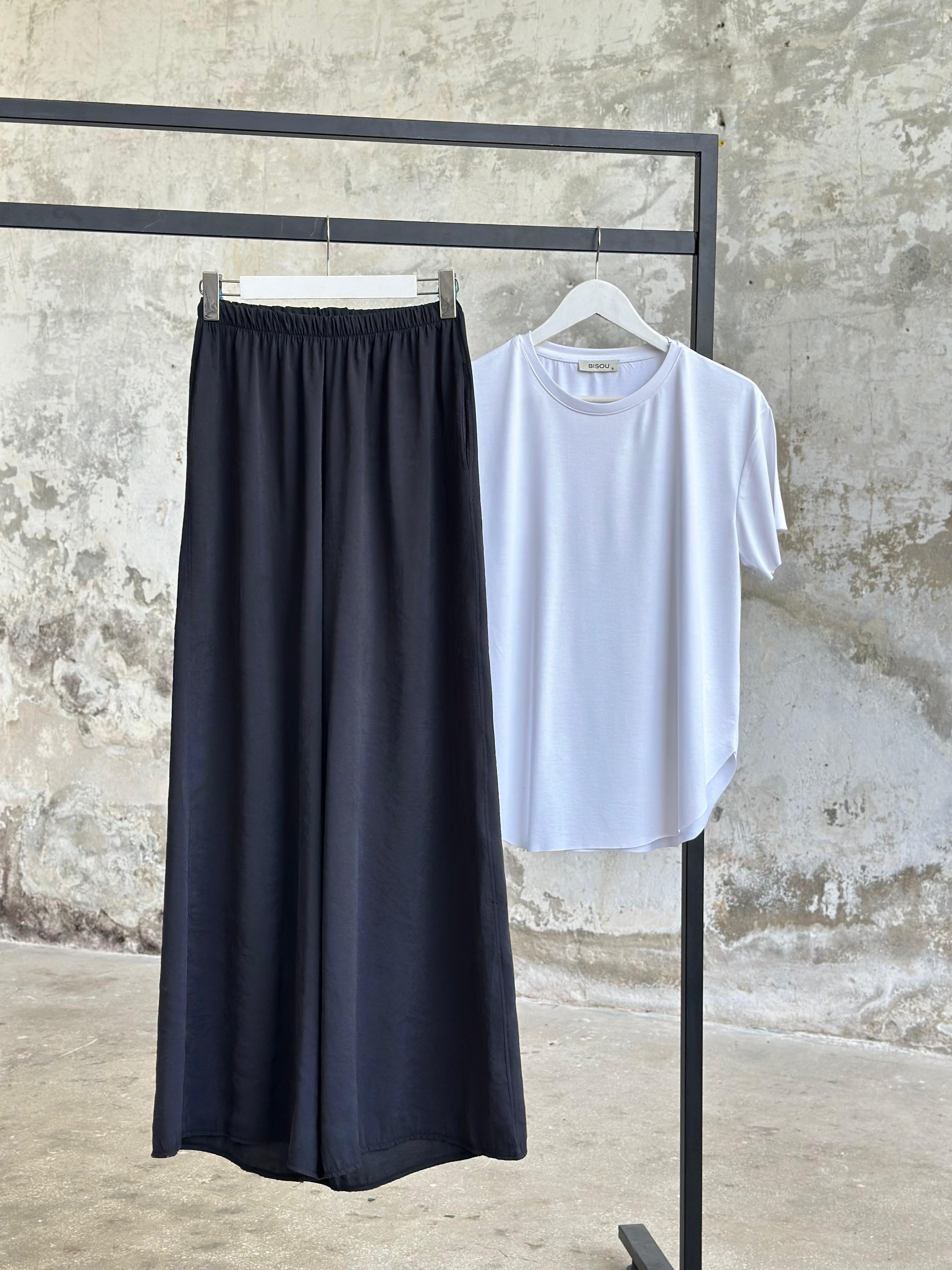 Premium Kalite Tensel Kumaş Pantolon (Siyah)