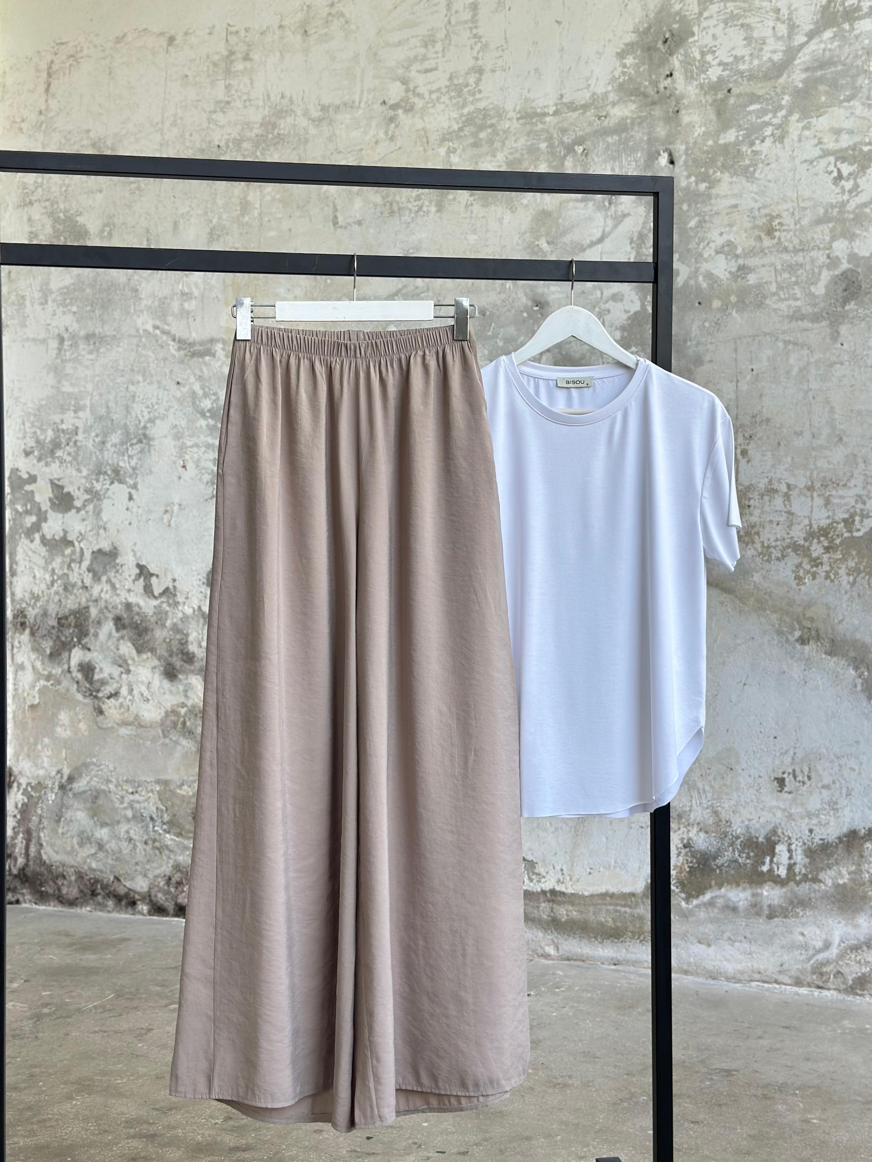 Premium Kalite Tensel Kumaş Pantolon (Taş)