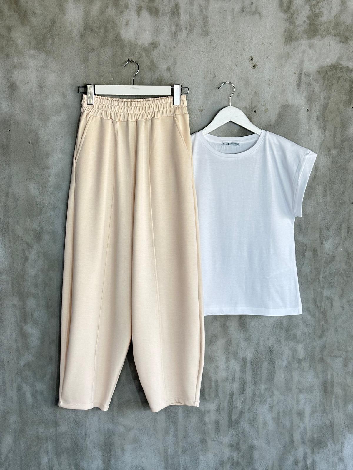 Premium Model Kumaş Çımalı Pantolon (Bej)