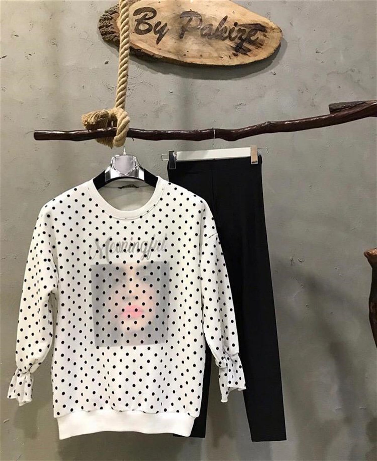 Puantiyeli Tül Sweat