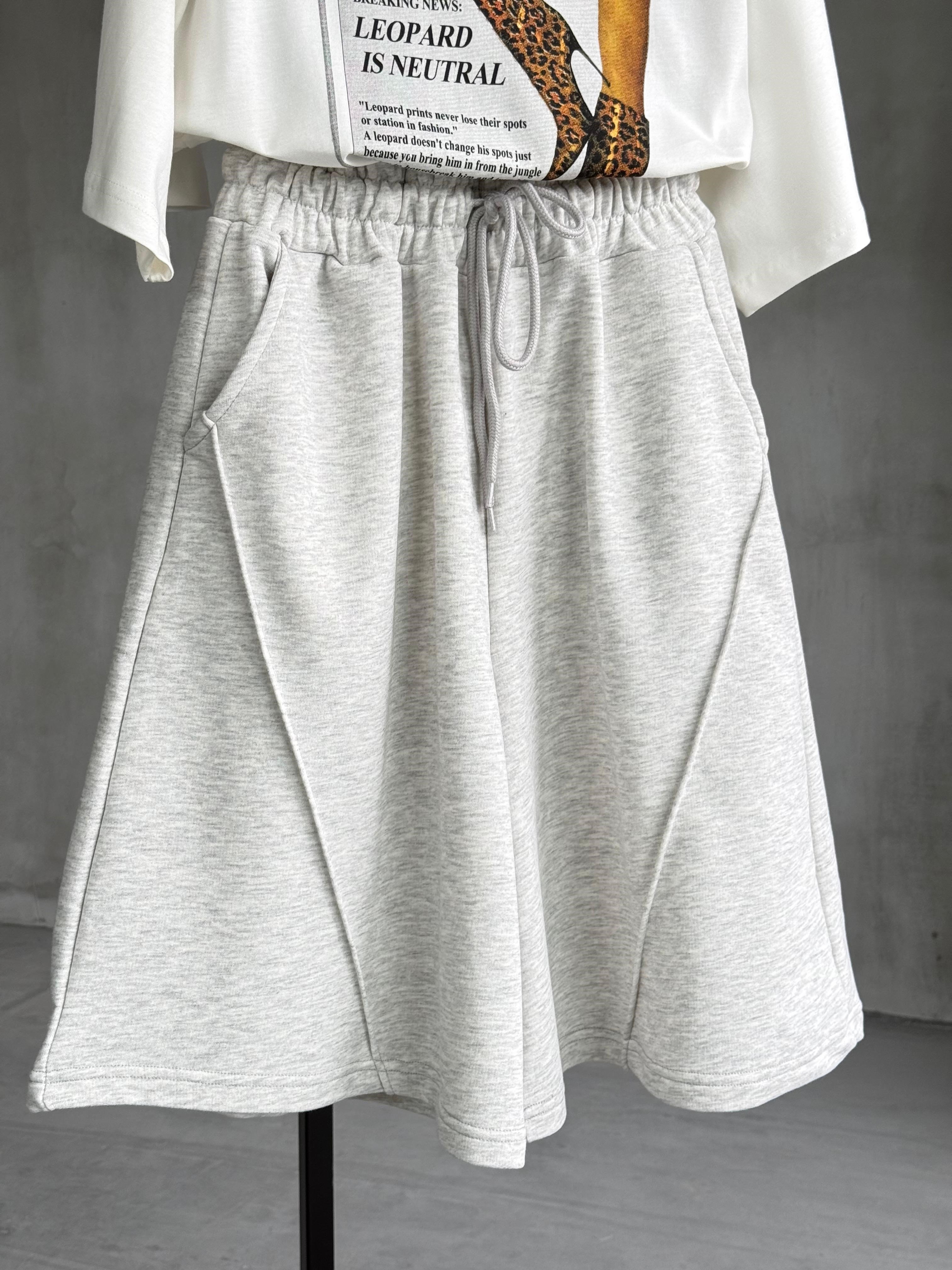 Şehir Boy Çımalı Şort (Gri)