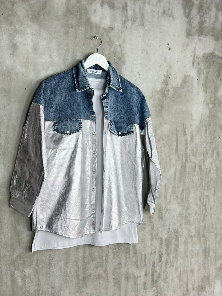 Silver Denim Gömlek Ceket (GÜMÜŞ)