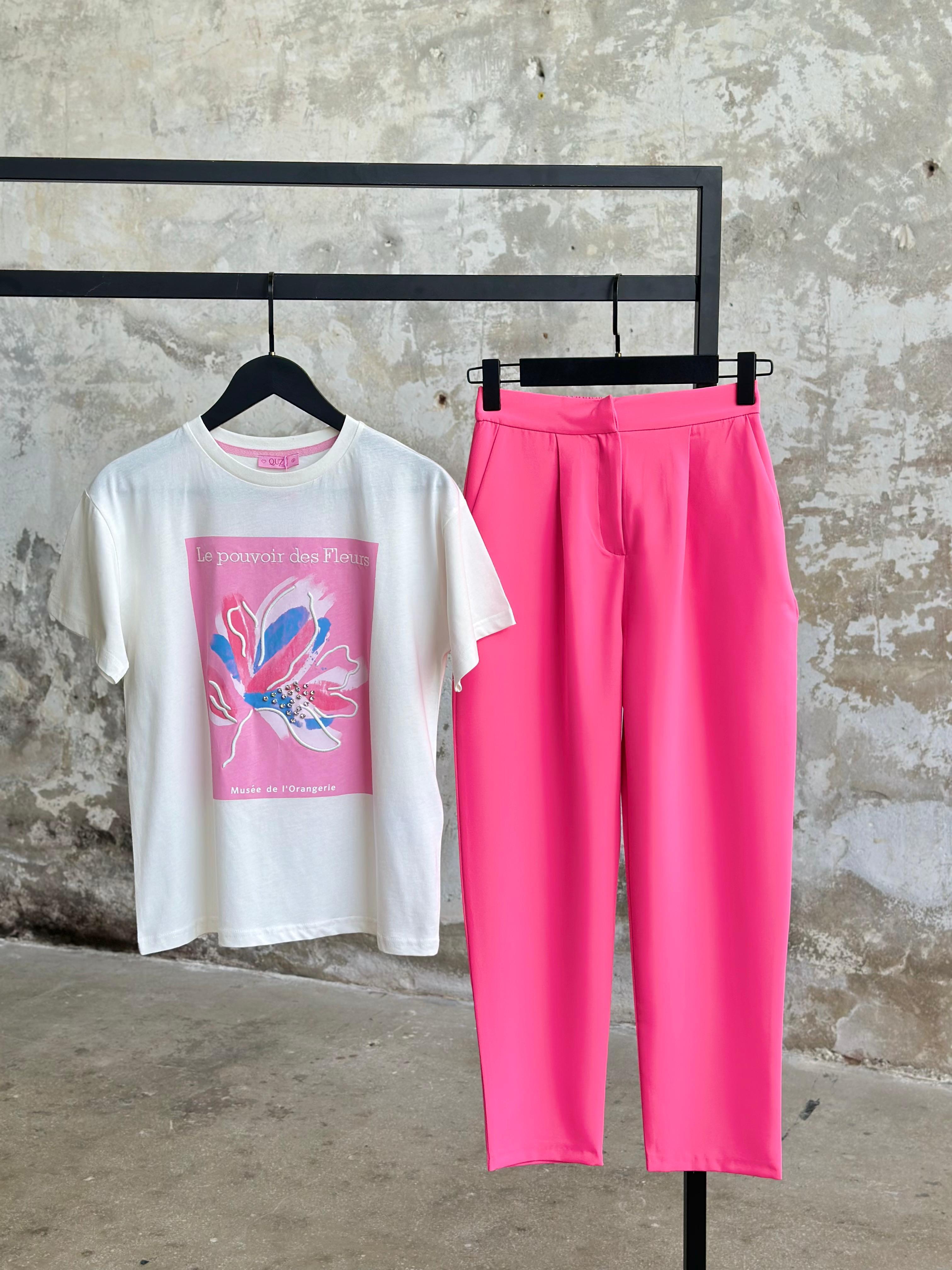 Sırt Lastik Detaylı Havuç Model Pantolon (Pembe)
