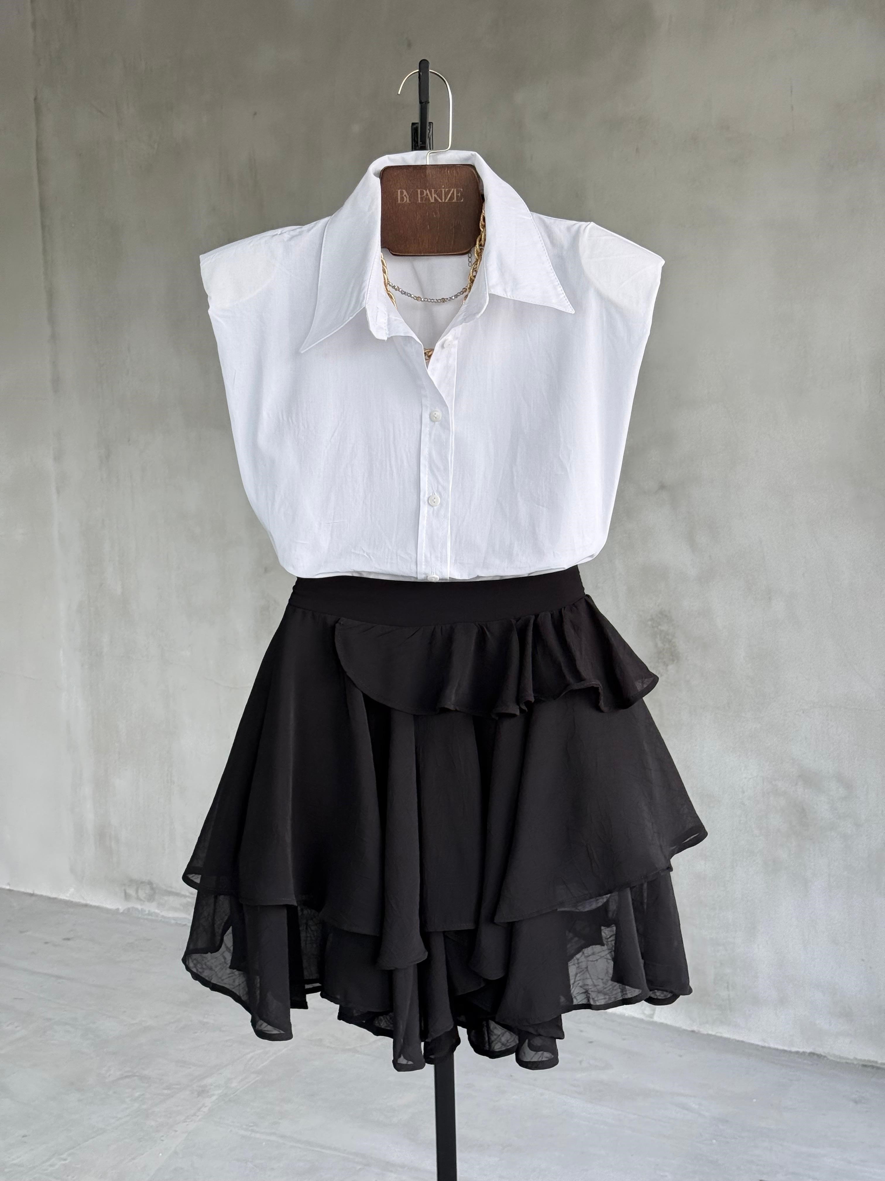 Vatkalı Maskülen Kesim Cotton Gömlek (Beyaz)