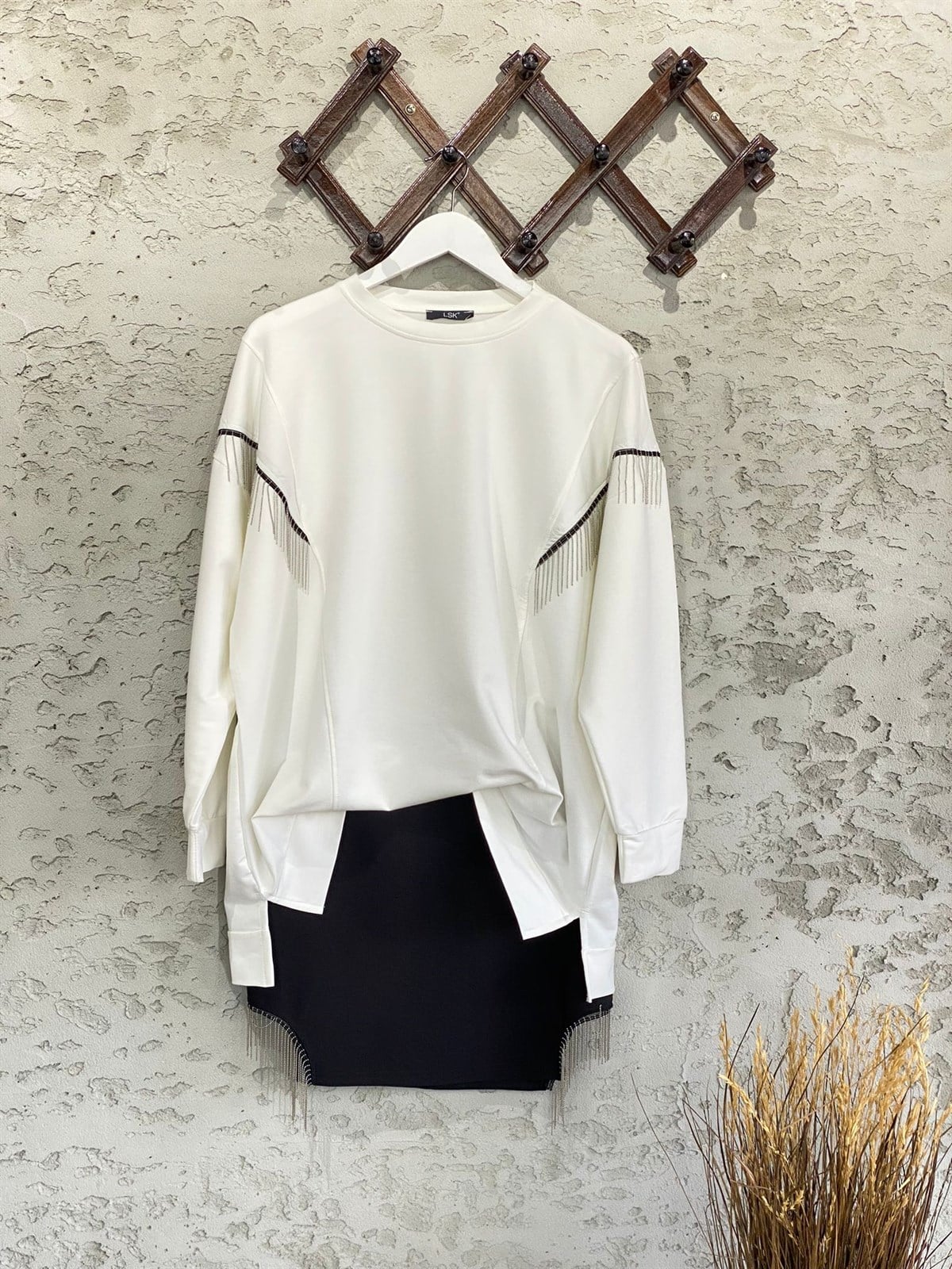 Zincirli Tunik Sweat (Ekru)