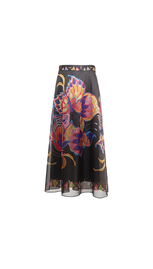 MULTİCOLOR KELEBEK TEMALI ŞIK ETEK