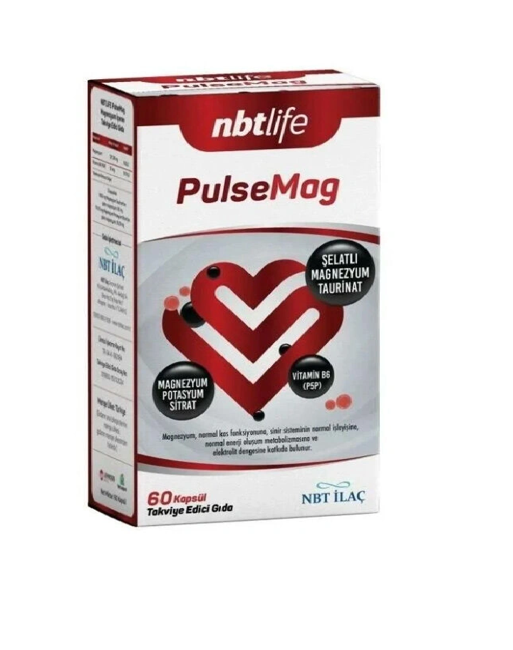 NbtLife PulseMag Magnezyum İçeren Takviye Edici Gıda 60 Kapsül