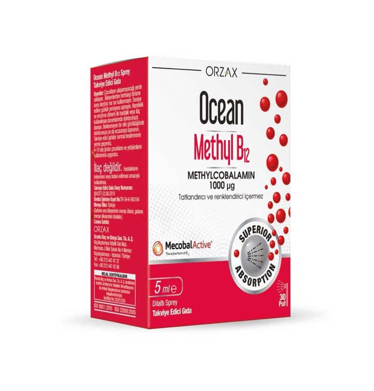 Ocean  Methyl B12 1000 µg Dilaltı Sprey 10 ml