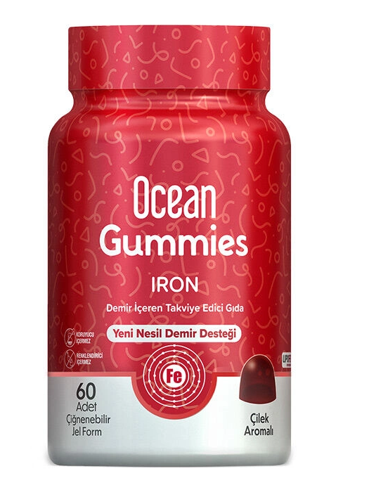 Orzax Ocean Gummies Iron Demir İçeren Takviye Edici Gıda 60 Adet Çİğnenebilir Jel Form