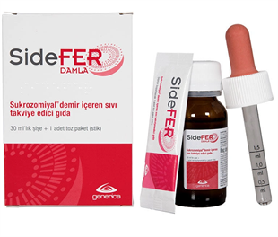 SideFer Damla Takviye Edici Gıda 30ml Şişe + 1 Adet Toz