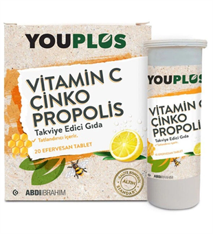Youplus Vitamin C Çinko Propolis 20 Efervesan Tablet