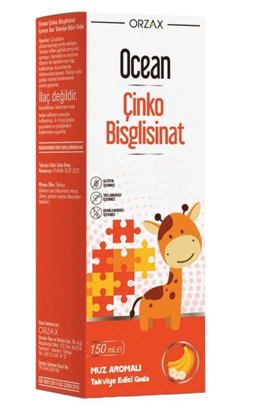 Orzax Ocean Çinko Bisglisinat 150 ml - Muz Aromalı