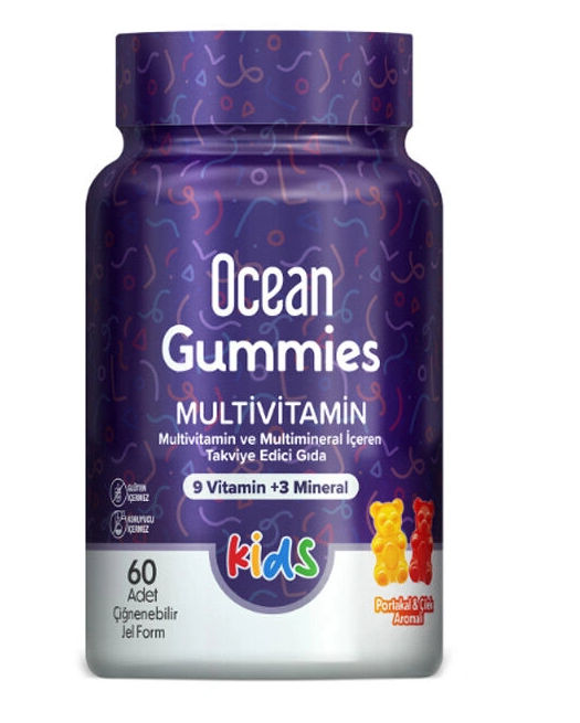 Orzax Ocean Gummies Multivitamin Kids Takviye Edici Gıda 60 Adet Çİğnenebilir Jel Form