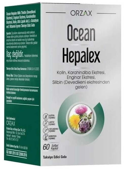 Orzax Ocean Hepalex Takviye Edici Gıda 60 Kapsül