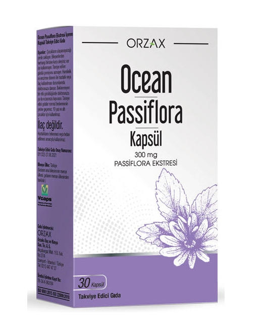 Orzax Ocean Passiflora 300 mg 30 Kapsül