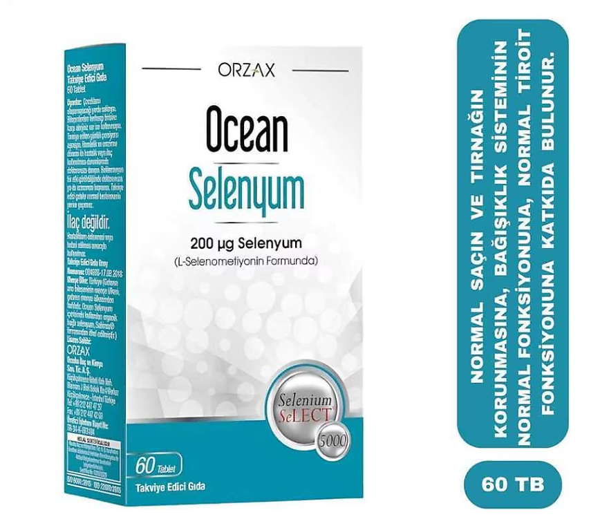 Orzax Ocean Selenyum Takviye Edici Gıda 30 Tablet