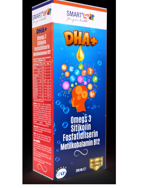 SMART UP Sitikolin Dha Omega 3 Ve Fosfatidilserin Iceren Balık Yağı B12 200 ml Şurup