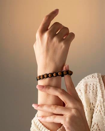 10 Tohumlu Ayarlanabilir Makrome Rudraksha Bileklik