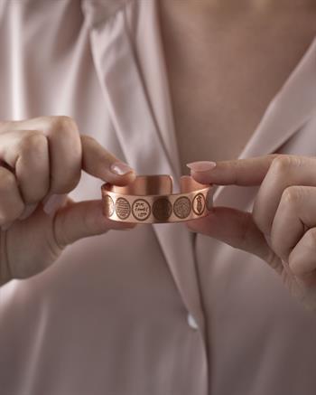 11 Dua ve Motifli Prime Bakır Bilezik (Zeolit Taşı)