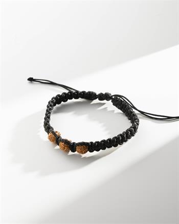 3 Tohumlu Makrome Örme Rudraksha Bileklik