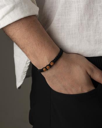 3 Tohumlu Makrome Örme Rudraksha Bileklik