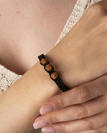 3 Tohumlu Makrome Örme Rudraksha Bileklik