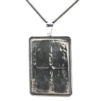 4 Kudretli Sure Yazılı Gri 925 Ayar Gümüş Kolye