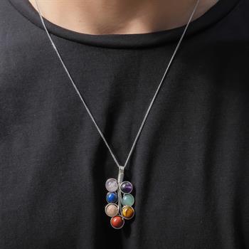 7 Çakra Kolye Ahsen Kolye (Gümüş Kaplama)