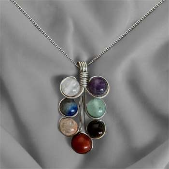 7 Çakra Kolye Ahsen Kolye (Gümüş Kaplama)